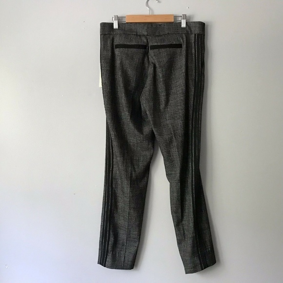 New Ecru Fischer Gray Tweed Tapered Leg Pants - 8 - Picture 3 of 8